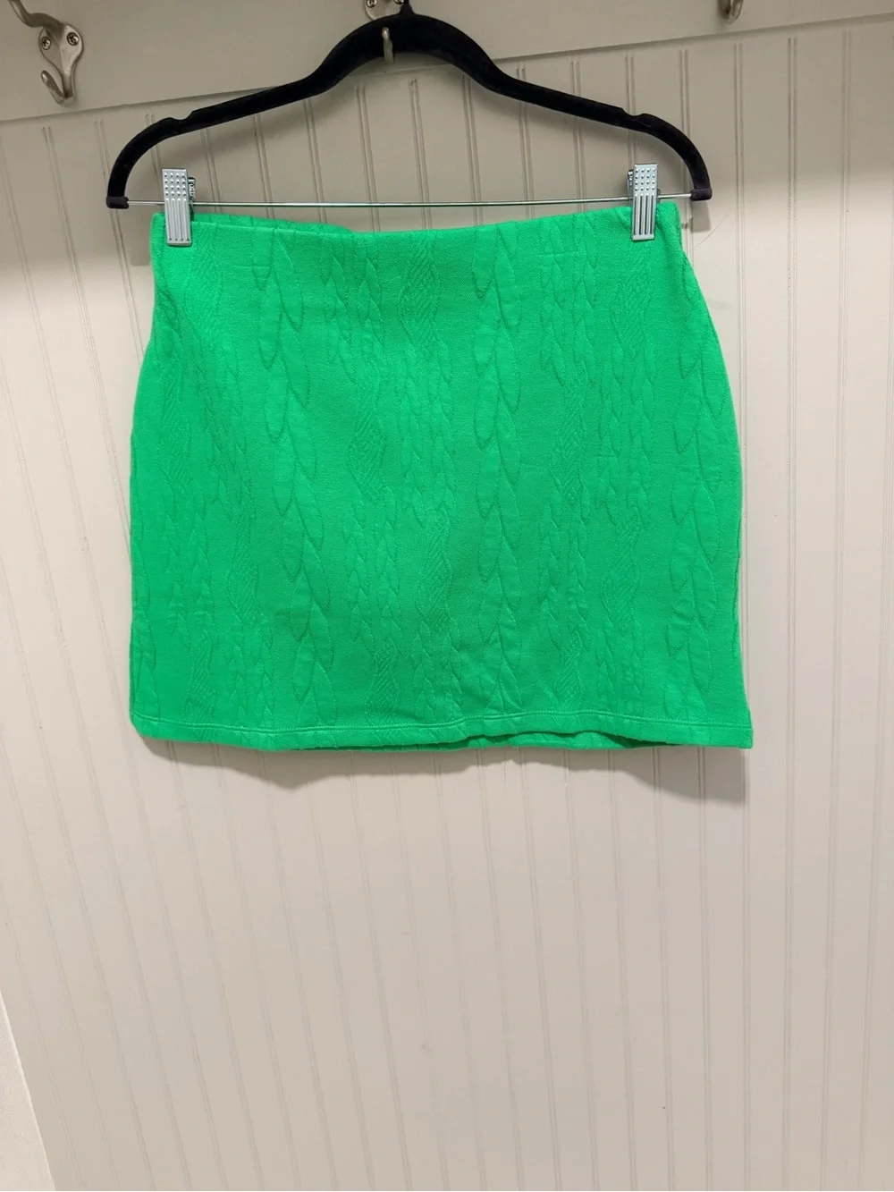 Zara Green Cable-Knit Mini Skirt